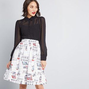 Modcloth Rainy Day in Paris 100% Cotton Skirt